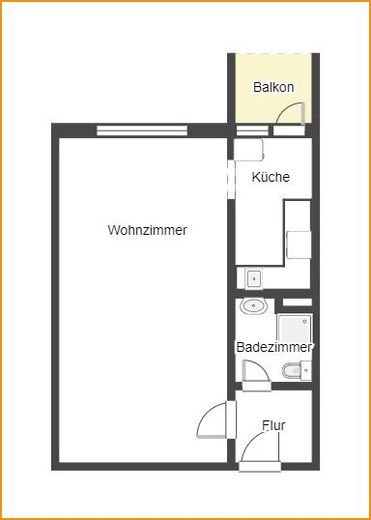 *Kapitalanleger aufgepasst* 
gut vermietete 1-Zimmer Eigentumswohnung in Hannover zu verkaufen – Grundriss
