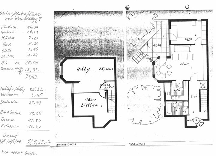 Grundriss mit Flächenangaben