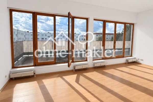 Poddasze z tarasem o powierzchni ok. 28 m² na całej szerokości, 3 pokoje, kilka minut do dworca
