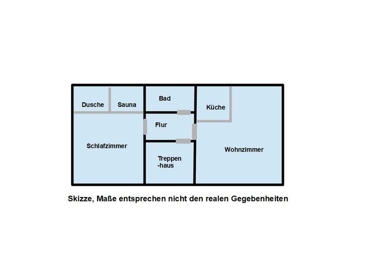 helle 2Z-DG-Wohnung – Skizze Grundriß