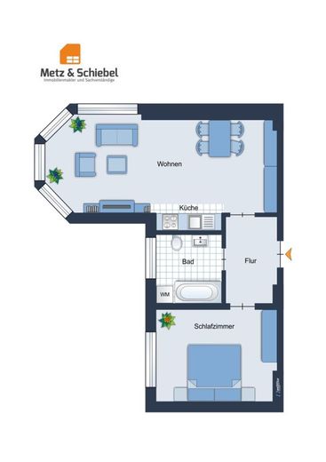Wiesbaden: Perfekte 2 Zi-Kapitalanlage! Herrschaftliches Wohnen i. d. Kaiser-Friedrich-Residenz! – Grundriss Whg 8