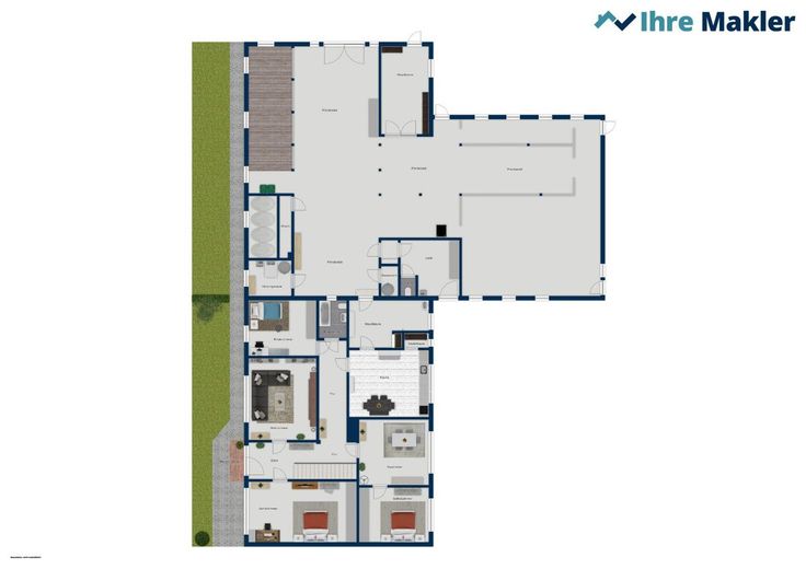 Grundriss EG - Wohnhaus &amp; Stallungen