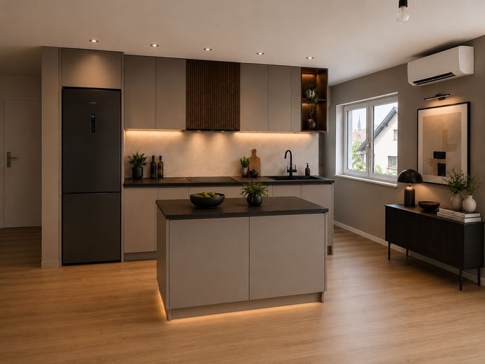 Moderne 4 Zimmer DG Wohnung mit Garten in ruhigem gehobenen Wohngebiet – Küche
