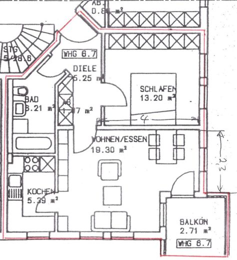 *** Moderne 2-Raum Eigentumswohnung in Erfurt mit Balkon und TG Stellplatz – _Grundriss