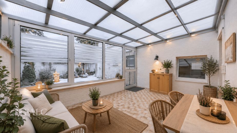 Freistehendes Familienhaus mit Wintergarten, drei Garagen und viel Platz – Wintergarten Digital gestaged
