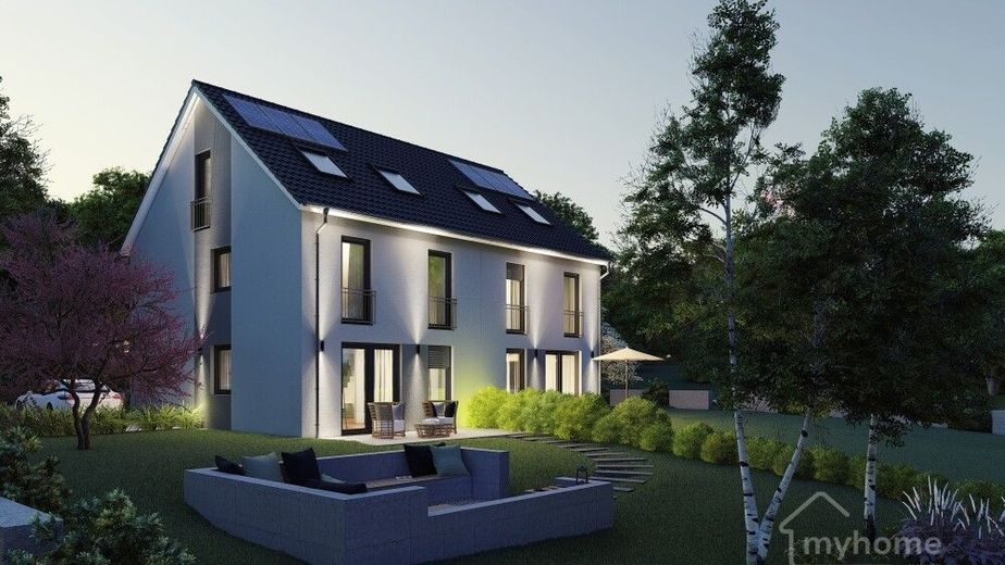 Doppelhaushälfte in Massivbauweise provisionsfrei vom Bauträger - Bezug in 2027 – Hausansicht DHH 151