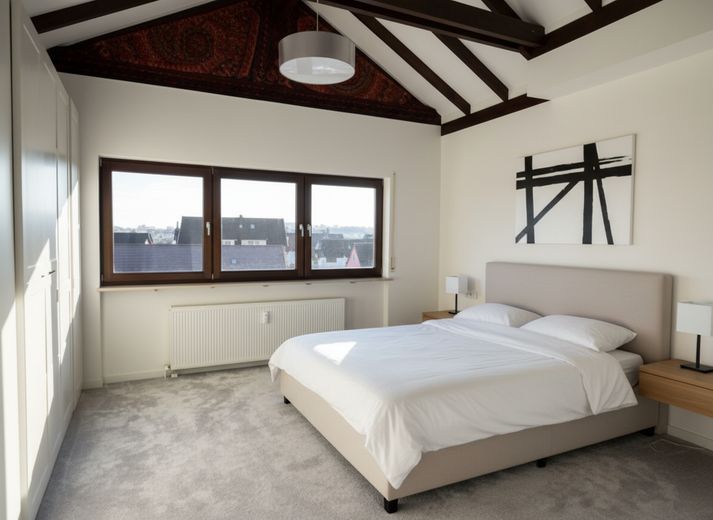 Dachgeschosswohnung mit viel Licht und Aussicht – Schlafzimmer