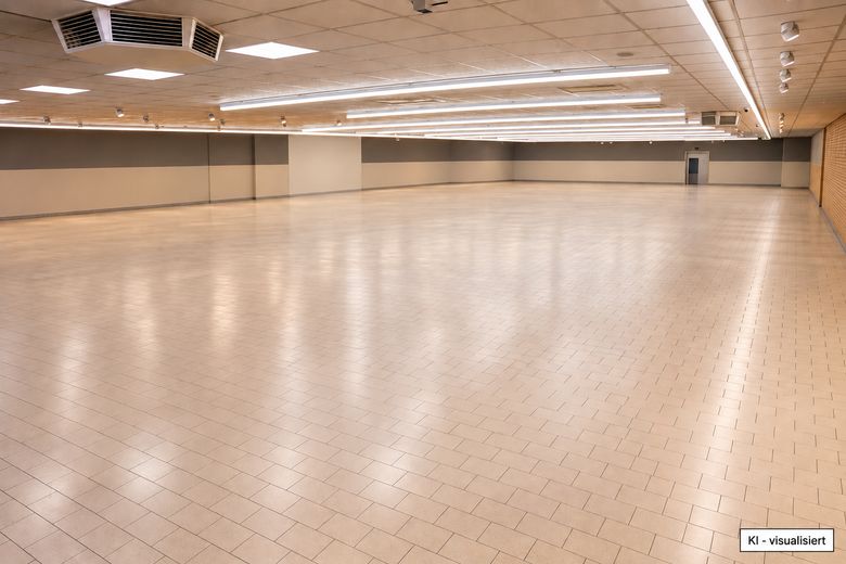 800 - 1000 m² Gewerbefläche mit großem Parkplatz neben Fitnessstudio und Neubau Penny Markt – Innenraum 3 - Visualisiert