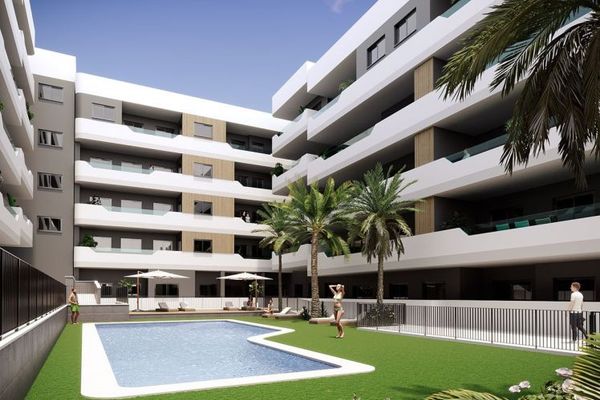 Apartments with 2 bedrooms, 2 bathrooms, pre-installation of air conditioning and communal pool
