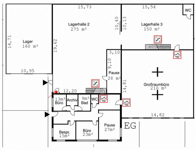 गर्म किया हुआ व्यावसायिक परिसर, लगभग 1.120 m² हॉल + कार्यालय, कारपोर्ट, 15–20 पार्किंग स्थान – Upgant-Schott – फोटो 32