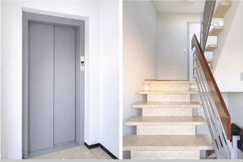 HELLE, MODERNISIERTE UND LICHTDURCHFLUTETE 3-ZIMMER-WOHNUNG MIT SÜDBALKON IN BÖBLINGEN-DAGERSHEIM – Aufzug und Treppenhaus