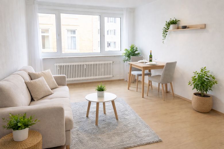 Provisionsfrei: Möbliertes Apartment mit Loggia im Heusteigviertel – Zimmer Einrichtungsbeispiel