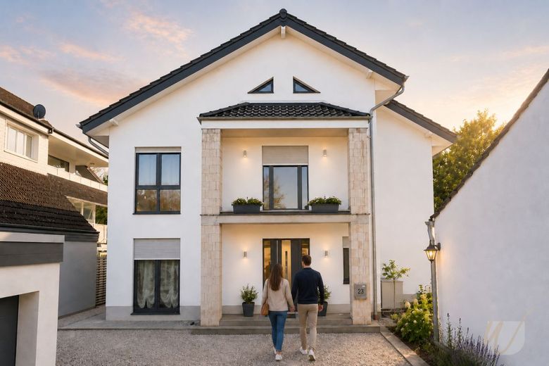 "Modernes Familienparadies mit parkähnlichem Garten und gehobenem Wohnkomfort" – Hausansicht