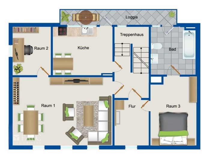 Wohnhaus mit 3 WE + Zimmervermietung – GR-DG