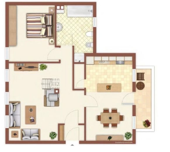 Exklusive Dachgeschosswohnung mit Galerie, Kamin und außergewöhnlichem Wohnambiente – Grundriss Dachgeschosswohnung