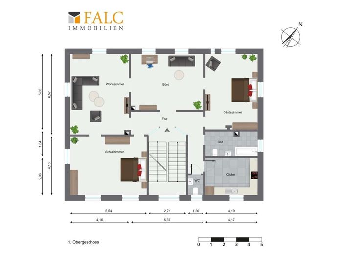 Wohn(t)raum mit Gewerbe und XXL-Grundstück, mitten in der City - FALC Immobilien Heilbronn – Obergeschoss