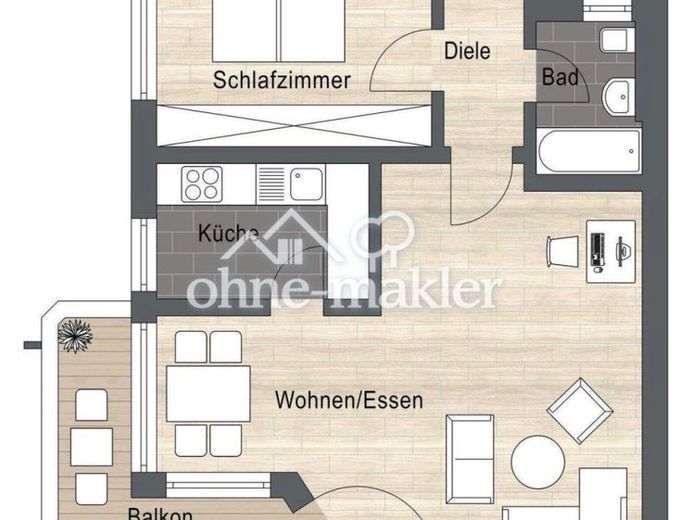 Renovierte 2-Zimmer-Wohnung mit Balkon&Tiefgarage(Erbpacht) – Foto 1