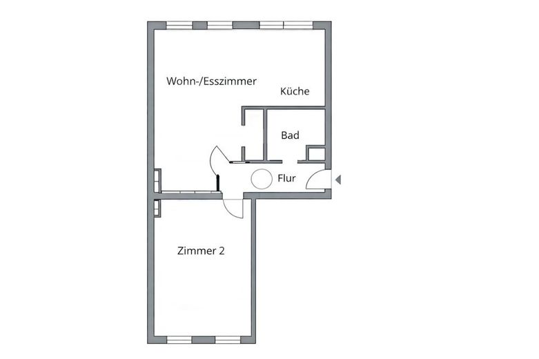 2-Zimmer-Altbauwohnung im Prenzlauer-Berg, vermietet – Grundriss