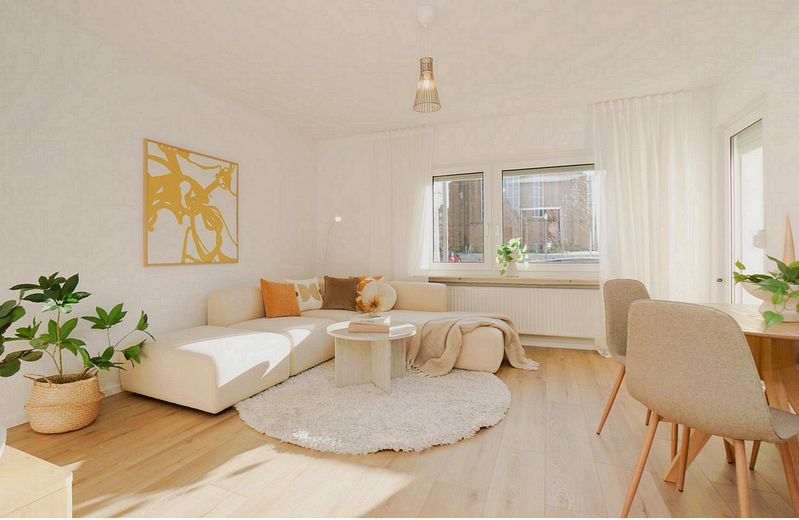 Mitten in der Stadt – helle 3-Zimmer-Wohnung mit guter Verkehrsanbindung- provisionsfrei – Wohnzimmer