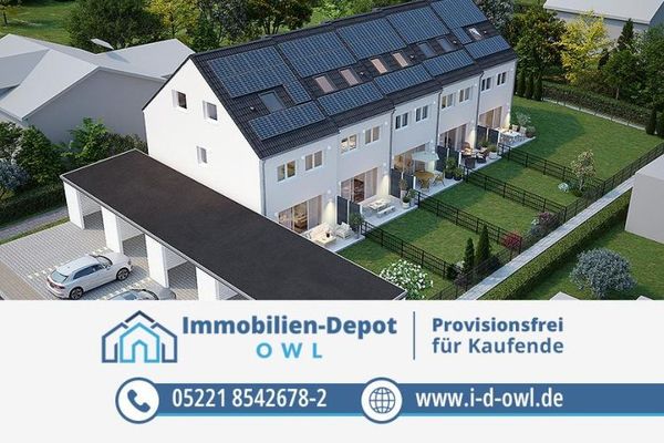 Ensemble de maisons mitoyennes dans un environnement adapté aux familles – moderne, efficace, de valeur durable