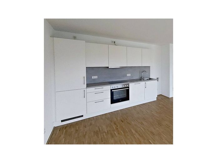 Perfekt für Singles: 1-Zimmer-Apartment mit EBK im Neubauquartier "Großherzog Friedrich Höfe" – Einbauküche mit Waschmaschine…