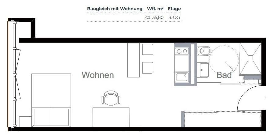 (provisionsfrei) moderne 1-Zimmer Wohnung mit Küche im Zentrum von München – Foto 6
