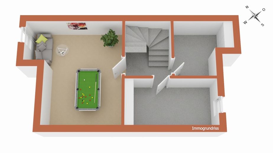 Vollunterkellertes Reihenhaus in ruhiger Stadtrandlage mit Garten und separater Garage – Grundriss Keller