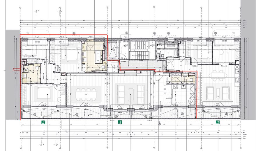 H9-Penthouse 1 → Luxuriöses Penthouse mit Dachterrasse und Panoramablick – Grundriss mit Maßen