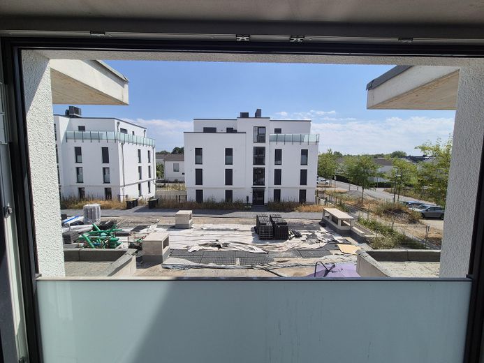 Wohnung im Bau, stadtnah im Hafenquartier Graf Bismark mit Balkon am Yachthafen/Kanal für 2 Personen – Blick vom Schlafzimmer Whg. 27