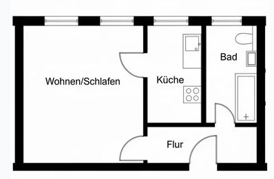 Sonniges Apartment nähe Tegernseer Platz (bezugsfrei) – Grundriss