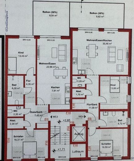 NEUBAU | Ob EG oder Penthouse | 3-Raum Wohnungen in gefragter Lage von Essen-Borbeck – Grundriss OG