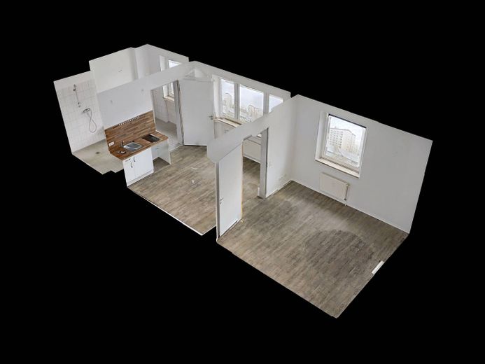 Goldener Herbst mit einer gesparten Kaltmiete: Gemütliche 2-Zimmer-Wohnung mit Pantryküche – 3D-Ansicht Grundriss