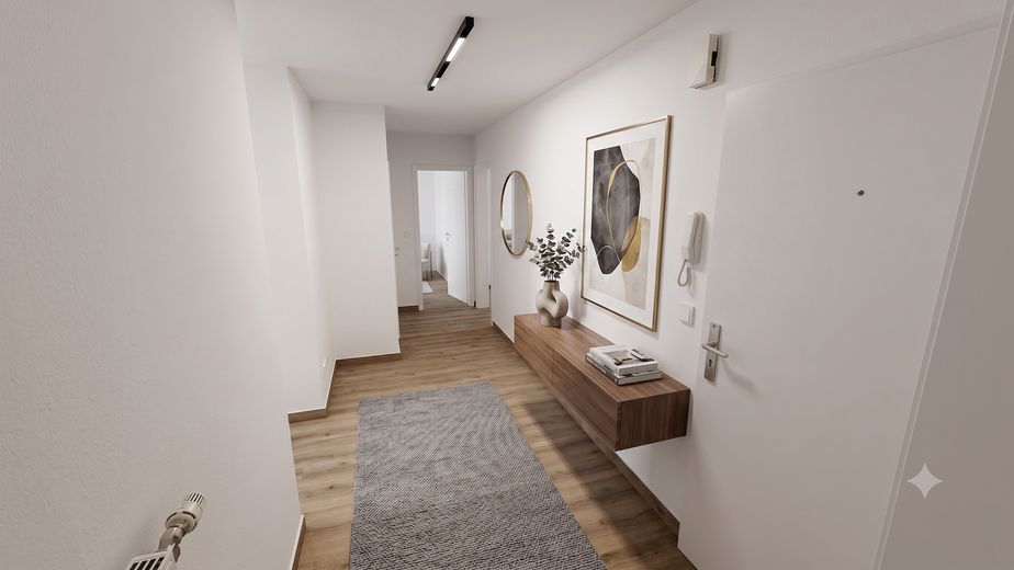 Aucune attente : spacieux refuge de 2 pièces à Lokstedt (prêt à emménager et sans commission) – Flur - Wohnbeispiel (KI)