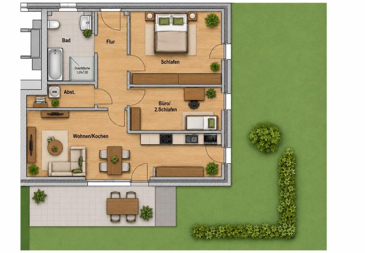 Erstbezug Neubau: Penthouse, 4 Zimmer Wohnung 112 m² Dachterrasse Einbauküche in Neumünster Gadeland – Wohnung 4