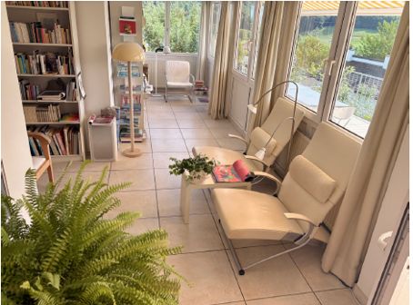 Detached house with panoramic views of Basel in Inzlingen – Wohnzimmer