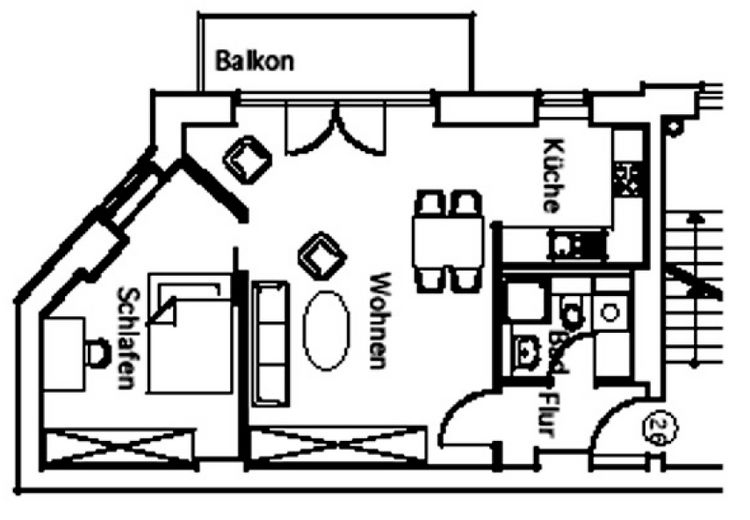 Geräumige 2 Zimmer Wohnung zentral in Prenzlauer Berg – Grundriss