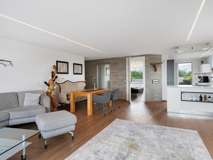 Höchste Penthouse-Etage in Achern Exklusives Wohnen mit spektakulärem Panoramablick – Wohnzimmer