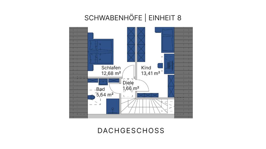 Eenheid 8 – Hoekwoning in rijbebouwing in landelijke stijl met tuin & dubbele garage | KfW-40-QNG, bouw begonnen – DG / Einheit 8