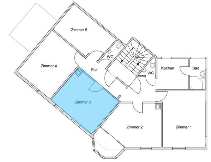 WG-Zimmer 19 m² | möbliert auf Wunsch | Löwenmarkt Stgt-Weilimdorf | 540 € warm – Grundriss Wohnung + Zimmer 3