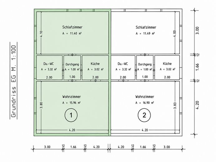 2-Zimmer Wohnung am Waldrand – Grundriss
