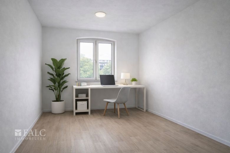 Provisionsfrei! MFH mit 308 m² für 79.500 EUR - 3 WE + DG-Ausbau + KfW-Potenzial – Büro - Mögliche Gestaltung nach Renovierung (KI-Visualisierung)