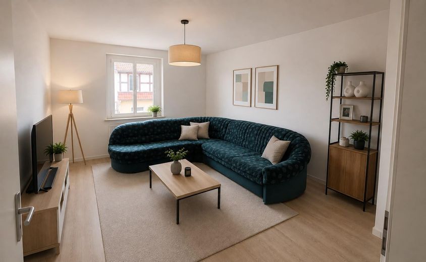 Appartement 2 pièces joliment rénové à Zeitz, à partir du 01.10. – Wohnzimmer