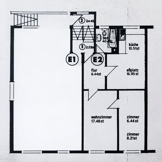 zentral gelegene, frisch renovierte 2-Zi. Wohnung – Grundriss