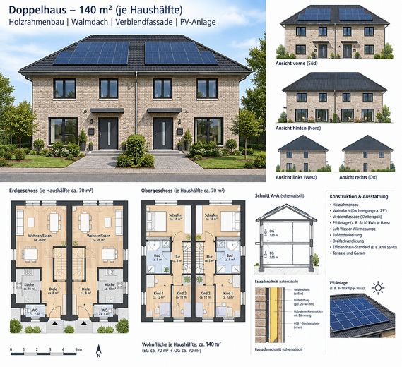New-build semi-detached house in a quiet and family-friendly location in Bremen Oberneuland – Photo 1