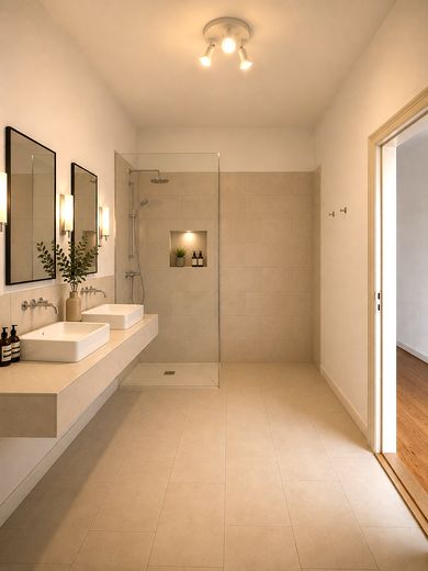 Vistas directas al Spree | 107 m² disponibles para ocupar | Ascensor | Sin comisión | 3–4 habitaciones – Visualisierung Bad