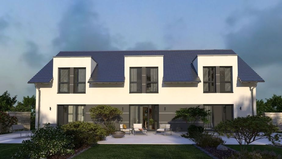 MODERNE ARCHITEKTUR MIT DEM PLUS AN WOHNKOMFORT – Ansicht Garten