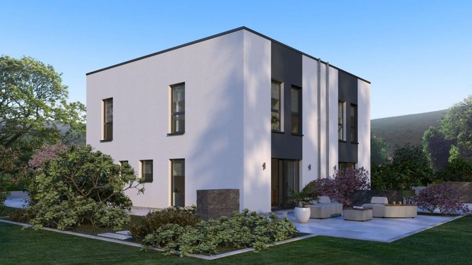MODERNE ARCHITEKTUR TRIFFT AUF GEMÜTLICHKEIT – Ansicht Garten