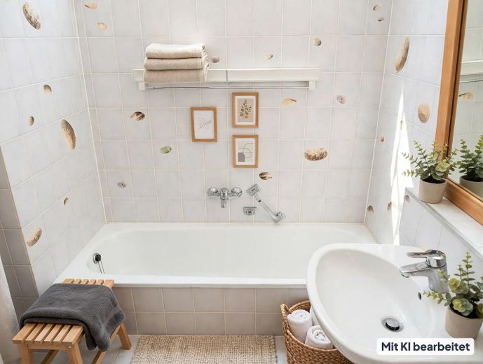 Geräumige 3 Zimmer Wohnung mit eigenem Garten und Garage – Badezimmer