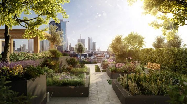 Elegante 4-kamer-eigenaarswoning in de Grand Tower – exclusief wonen boven de daken van Frankfurt – Grand Garden