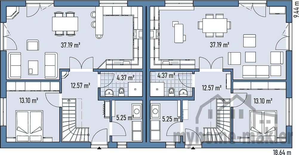 XXL Doppelhaushälfte als Ausbauhaus mit großen Grundstück in Penzendorf – D94-186_GRUNDRISS_EG